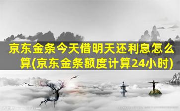 京东金条今天借明天还利息怎么算(京东金条额度计算24小时)