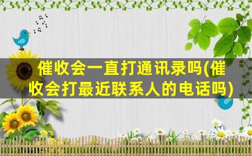 催收会一直打通讯录吗(催收会打最近联系人的电话吗)