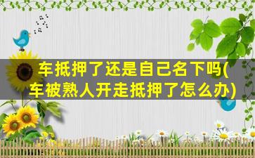 车抵押了还是自己名下吗(车被熟人开走抵押了怎么办)