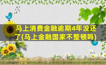 马上消费金融逾期4年没还了(马上金融国家不整顿吗)