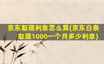 京东取现利息怎么算(京东白条取现1000一个月多少利息)