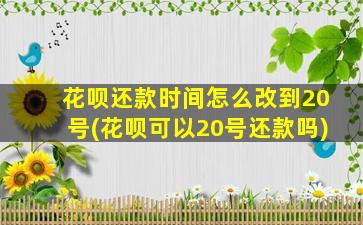 花呗还款时间怎么改到20号(花呗可以20号还款吗)