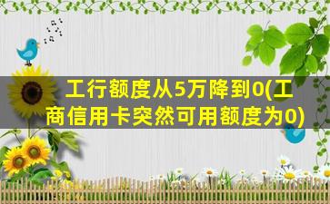 工行额度从5万降到0(工商信用卡突然可用额度为0)