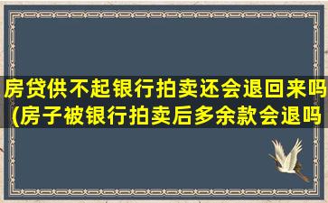 房贷供不起银行拍卖还会退回来吗(房子被银行拍卖后多余款会退吗)