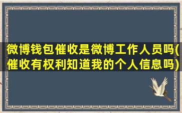 微博钱包催收是微博工作人员吗(催收有权利知道我的个人信息吗)