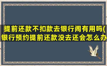 提前还款不扣款去银行闹有用吗(银行预约提前还款没去还会怎么办)