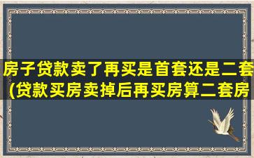 房子贷款卖了再买是首套还是二套(贷款买房卖掉后再买房算二套房吗)