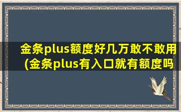 金条plus额度好几万敢不敢用(金条plus有入口就有额度吗)