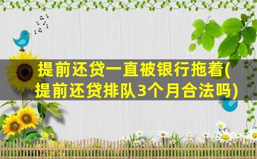 提前还贷一直被银行拖着(提前还贷排队3个月合法吗)