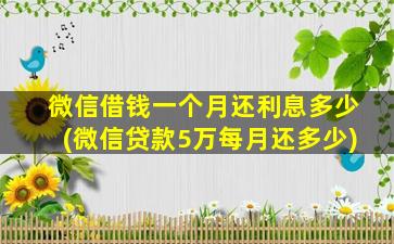 微信借钱一个月还利息多少(微信贷款5万每月还多少)