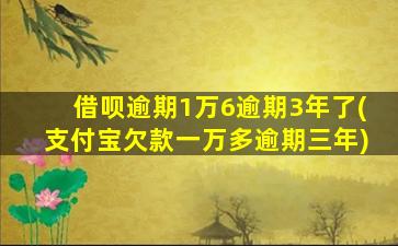 借呗逾期1万6逾期3年了(支付宝欠款一万多逾期三年)