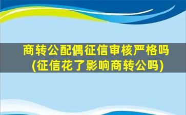 商转公配偶征信审核严格吗(征信花了影响商转公吗)