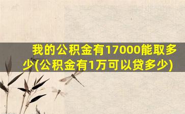 我的公积金有17000能取多少(公积金有1万可以贷多少)