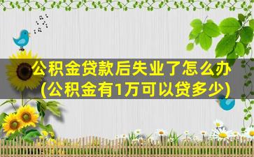 公积金贷款后失业了怎么办(公积金有1万可以贷多少)