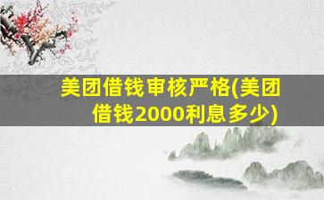 美团借钱审核严格(美团借钱2000利息多少)