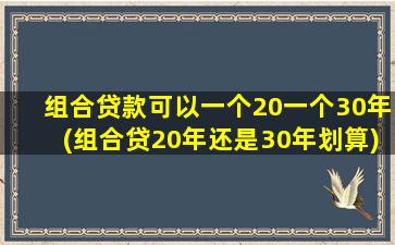 组合贷款可以一个20一个30年(组合贷20年还是30年划算)