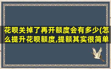 花呗关掉了再开额度会有多少(怎么提升花呗额度,提额其实很简单)