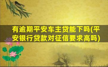 有逾期平安车主贷能下吗(平安银行贷款对征信要求高吗)