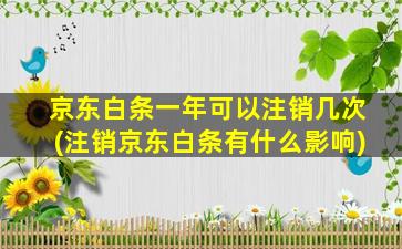 京东白条一年可以注销几次(注销京东白条有什么影响)