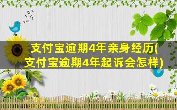 支付宝逾期4年亲身经历(支付宝逾期4年起诉会怎样)