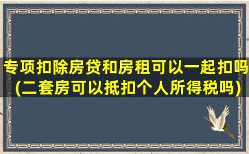 专项扣除房贷和房租可以一起扣吗(二套房可以抵扣个人所得税吗)