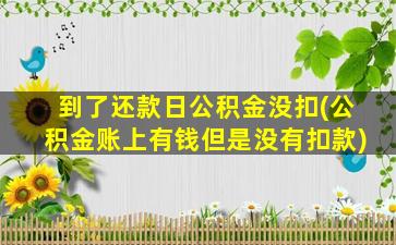 到了还款日公积金没扣(公积金账上有钱但是没有扣款)