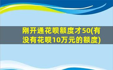 刚开通花呗额度才50(有没有花呗10万元的额度)