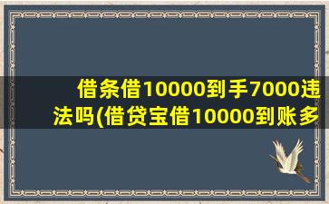 借条借10000到手7000违法吗(借贷宝借10000到账多少)