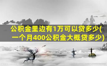 公积金里边有1万可以贷多少(一个月400公积金大概贷多少)