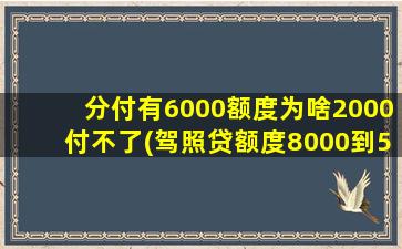 分付有6000额度为啥2000付不了(驾照贷额度8000到50000)