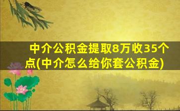 中介公积金提取8万收35个点(中介怎么给你套公积金)