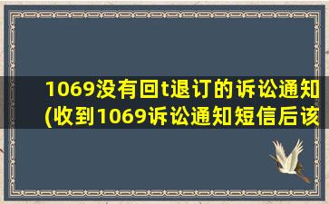 1069没有回t退订的诉讼通知(收到1069诉讼通知短信后该怎么办)