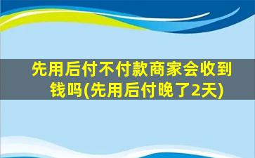 先用后付不付款商家会收到钱吗(先用后付晚了2天)