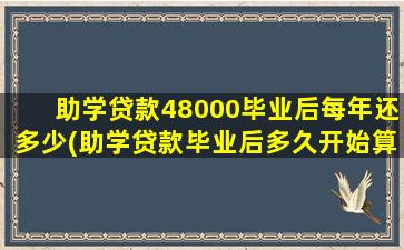 助学贷款48000毕业后每年还多少(助学贷款毕业后多久开始算利息)