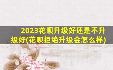 2023花呗升级好还是不升级好(花呗拒绝升级会怎么样)