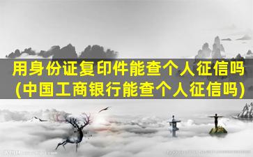 用身份证复印件能查个人征信吗(中国工商银行能查个人征信吗)