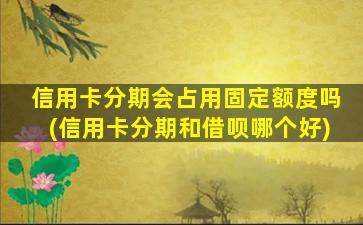 信用卡分期会占用固定额度吗(信用卡分期和借呗哪个好)