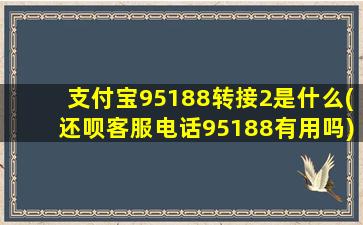 支付宝95188转接2是什么(还呗客服电话95188有用吗)