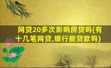 网贷20多次影响房贷吗(有十几笔网贷,银行能贷款吗)