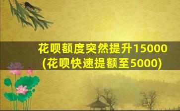 花呗额度突然提升15000(花呗快速提额至5000)