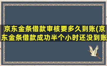 京东金条借款审核要多久到账(京东金条借款成功半个小时还没到账)