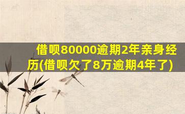 借呗80000逾期2年亲身经历(借呗欠了8万逾期4年了)