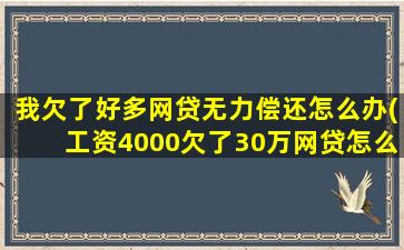 我欠了好多网贷无力偿还怎么办(工资4000欠了30万网贷怎么办)