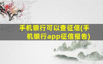 手机银行可以查征信(手机银行app征信报告)