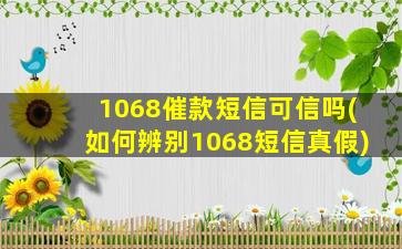 1068催款短信可信吗(如何辨别1068短信真假)