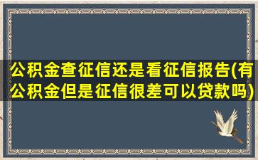 公积金查征信还是看征信报告(有公积金但是征信很差可以贷款吗)