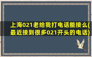 上海021老给我打电话能接么(最近接到很多021开头的电话)