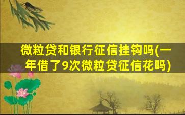 微粒贷和银行征信挂钩吗(一年借了9次微粒贷征信花吗)